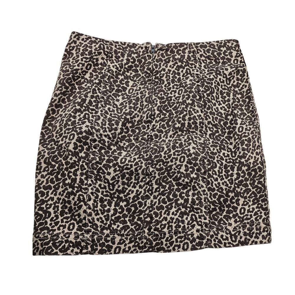 NWT free people midi pencil skirt leapord chic career casual sz 0 XS strerch NEW